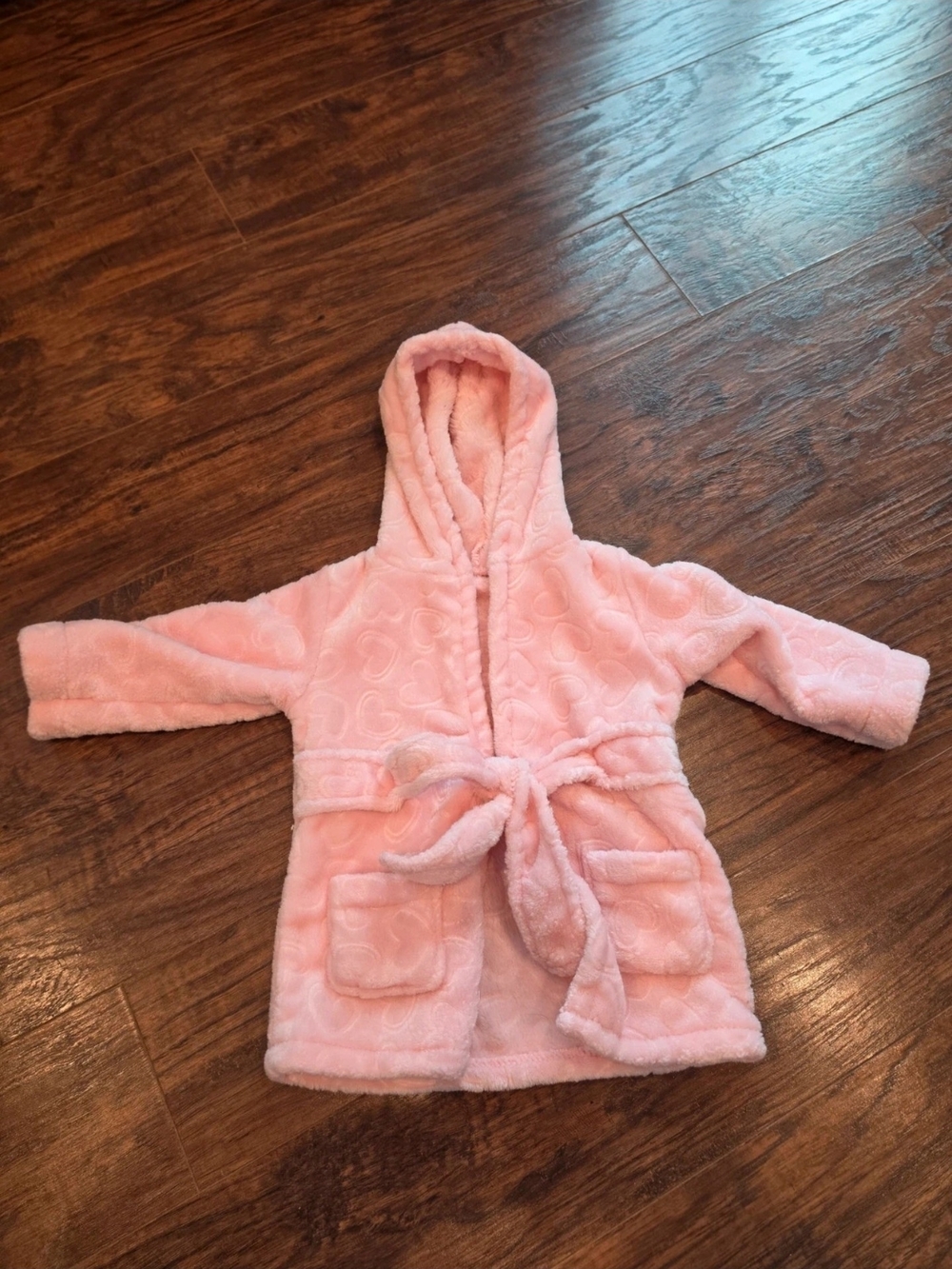 Baby Girl Hooded Plush Bathrobe - Pink NWOT